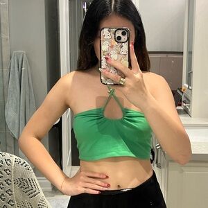 green tie keyhole top